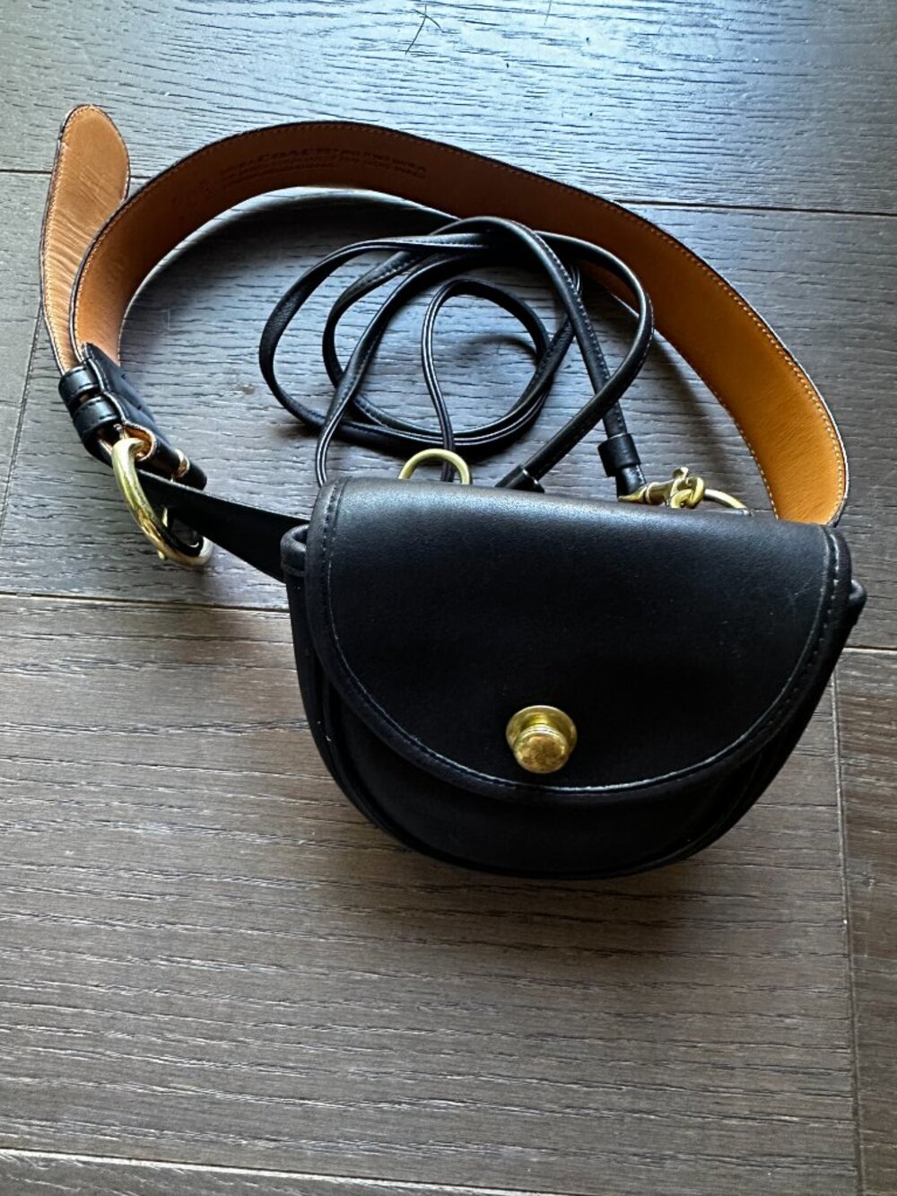 VINTAGE COACH MINI BELT BAG 9826 — COMPLETE SET with strap and belt
